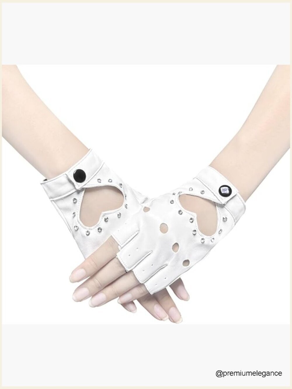 Heart Cutout Fingerless Dance Gloves Pair